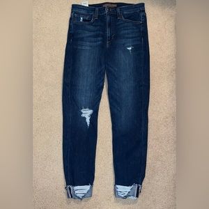 Joe's Jeans Distressed Gia High Rise Crop Cuffed Jean Women’s Size 28 dark wash